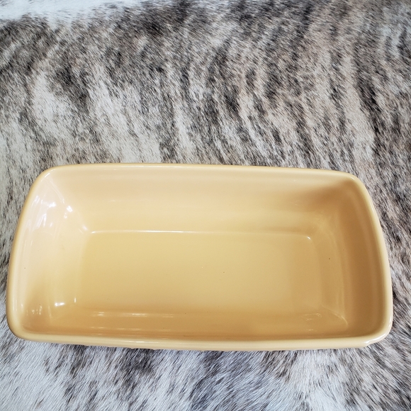 Longaberger Woven Reflections Butternut Yellow Long Basket Server Pottery - Picture 2 of 7